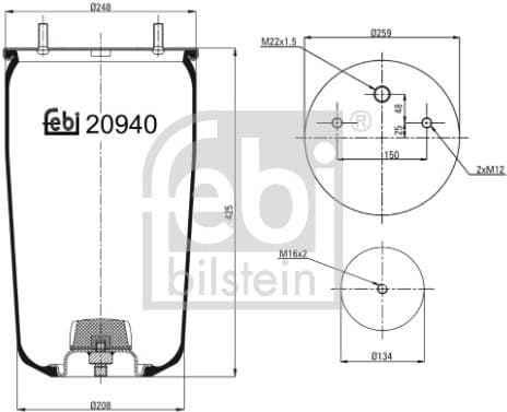 Bellow, air suspension 20940