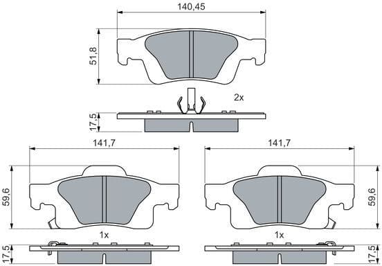 Brake Pad Set, disc brake 0 986 460 081