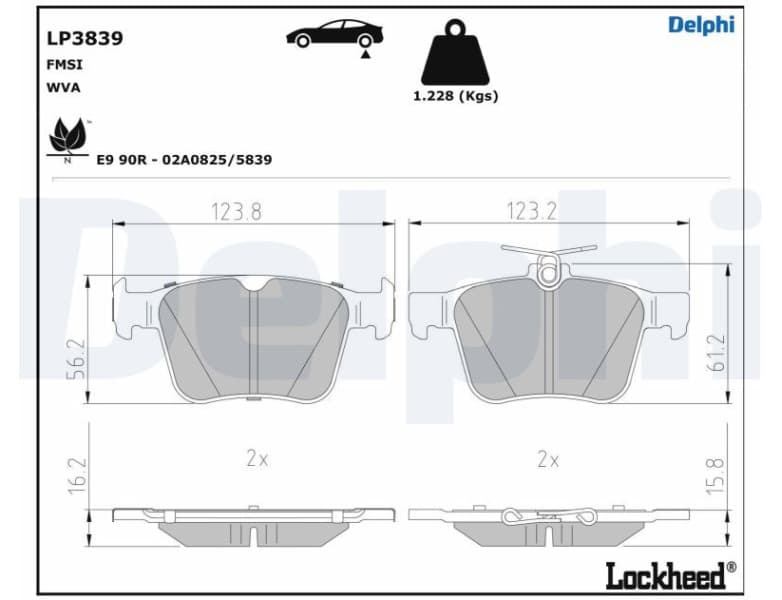 Brake Pad Set, disc brake LP3839