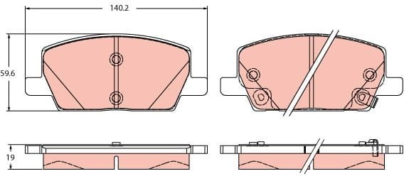 Brake pads front, Top Quality GDB2407