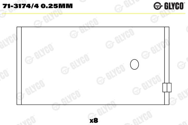 Connecting Rod Bearing 71-3174/4 0.25MM