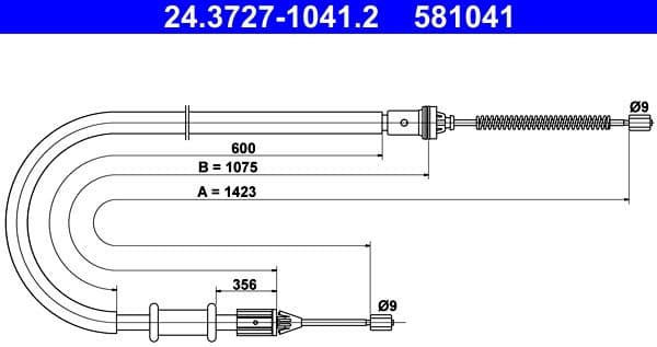 Cable Pull, parking brake 24-3727-1041-2