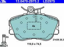 Brake Pad Set, disc brake ATE Ceramic 13.0470-2975.2