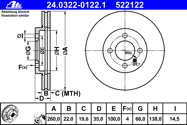 Brake Disc PowerDisc 24.0322-0122.1