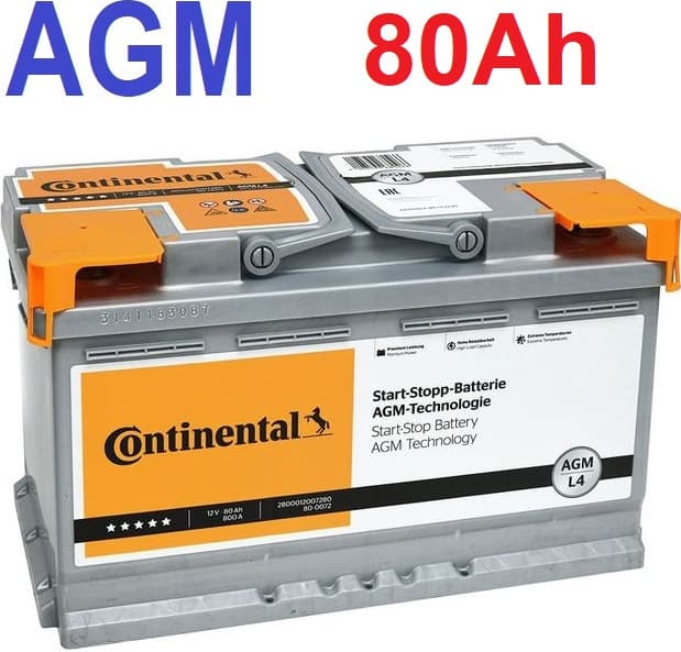 Akumuliatorius CONTINENTAL AGM 80Ah 800A PREMIUM - 2800012007280 - image 2