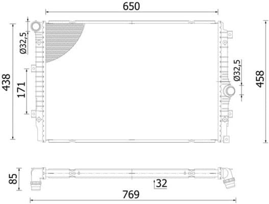 Radiator, engine cooling BEHR CR 2428 000S