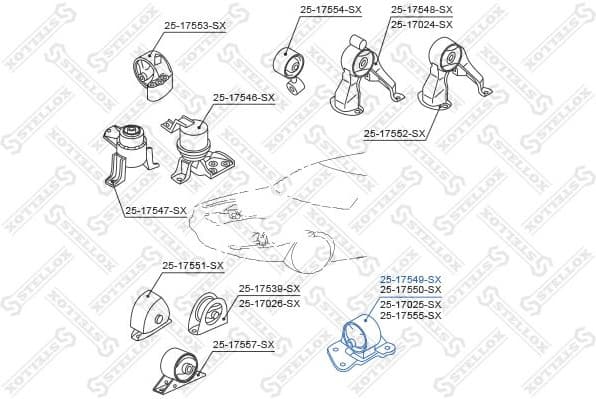 Mounting, engine 25-17549-SX