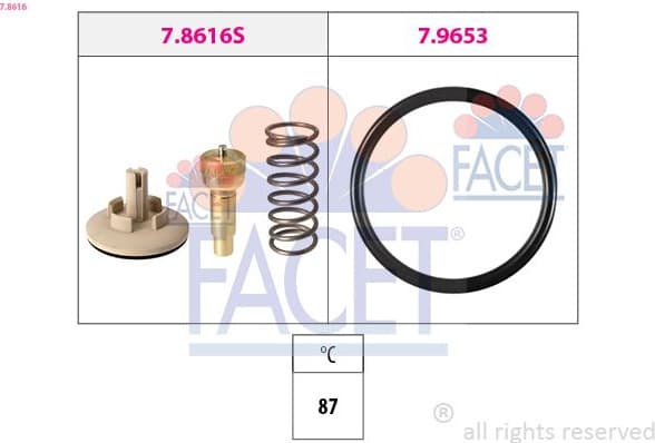 Thermostat, coolant Made in Italy - OE Equivalent 7.8616
