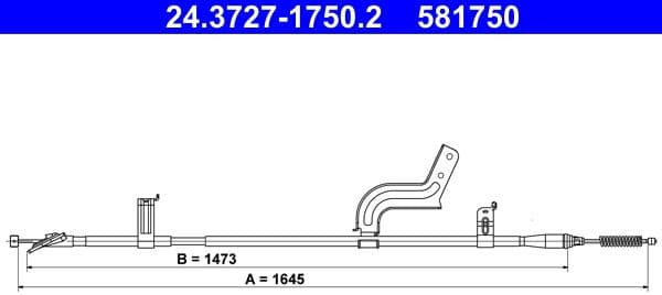 Cable Pull, parking brake 24.3727-1750.2
