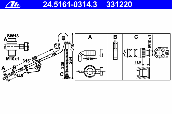 Brake Hose 24.5161-0314.3