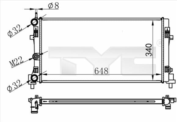 Radiator, engine cooling 737-0074