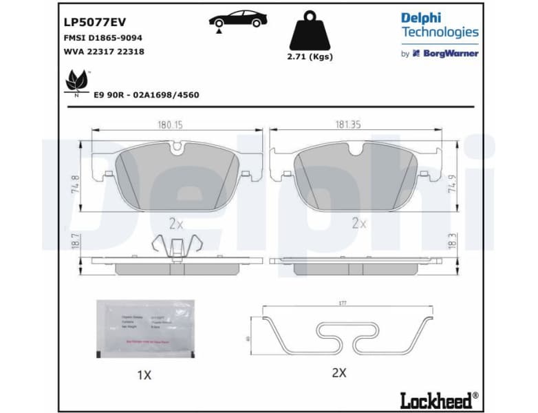 Brake Pad Set, disc brake LP5077EV