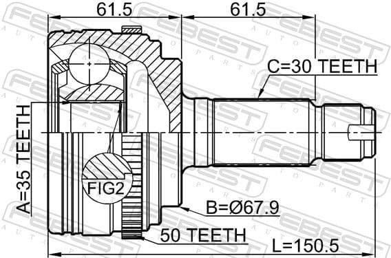 Joint Kit, drive shaft 0310-MRVA50 - image 2