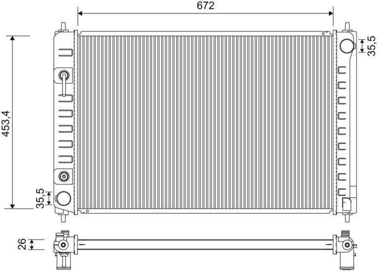 Radiator, engine cooling 701195
