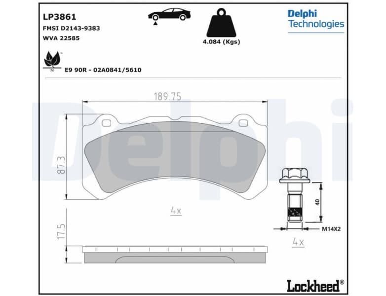 Brake Pad Set, disc brake LP3861