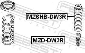 Protective Cap/Bellow, shock absorber MZSHB-DW3R - image 2