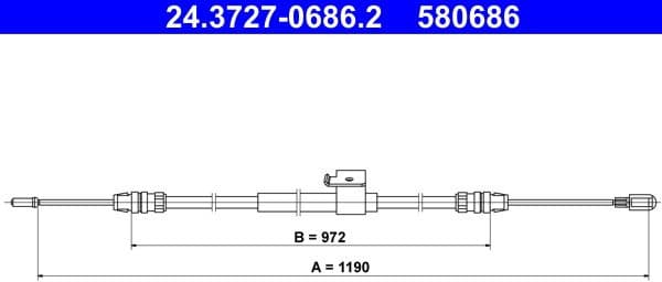 Cable Pull, parking brake 24-3727-0686-2