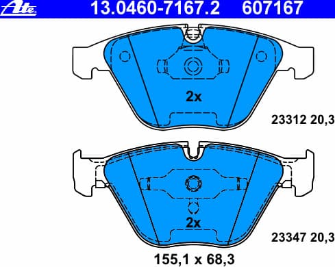 Brake Pad Set, disc brake 13.0460-7167.2