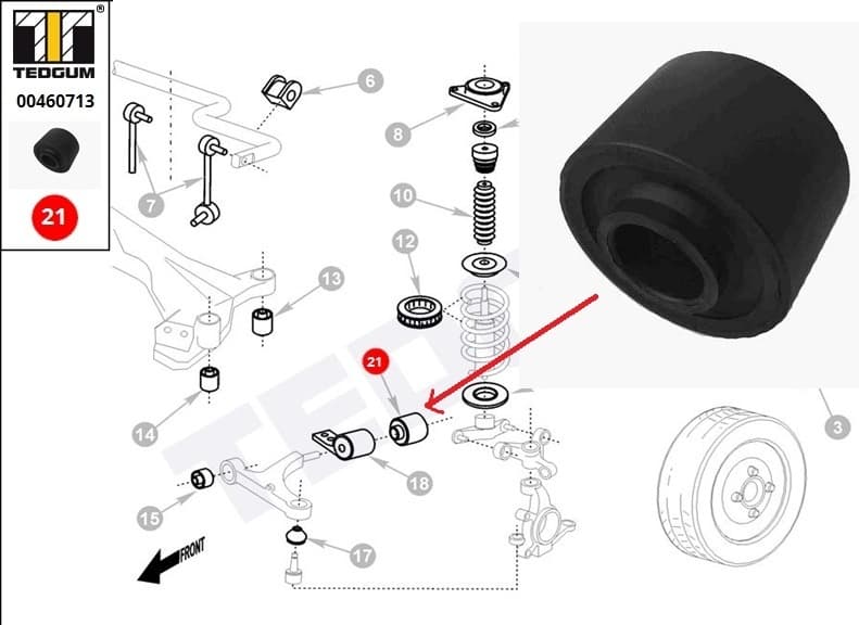 Silentblock front axle 00460713
