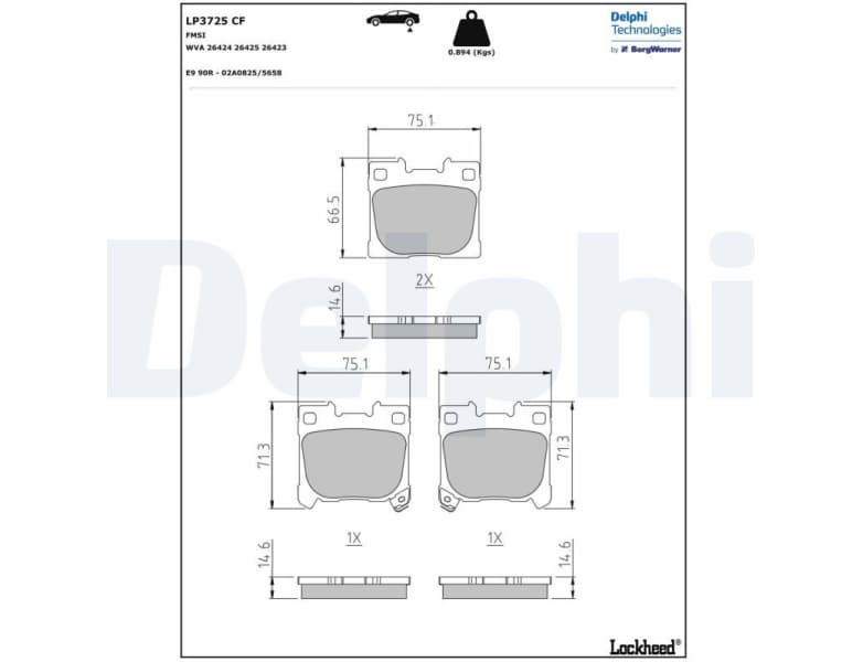 Brake Pad Set, disc brake LP3725