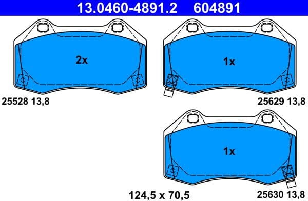 Brake Pad Set, disc brake 13-0460-4891-2