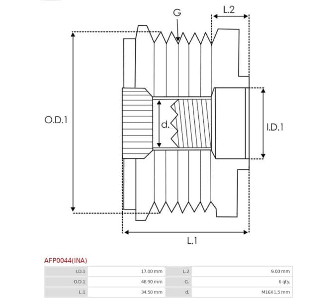 Alternator Freewheel Clutch Ina AFP0044(INA) - image 4