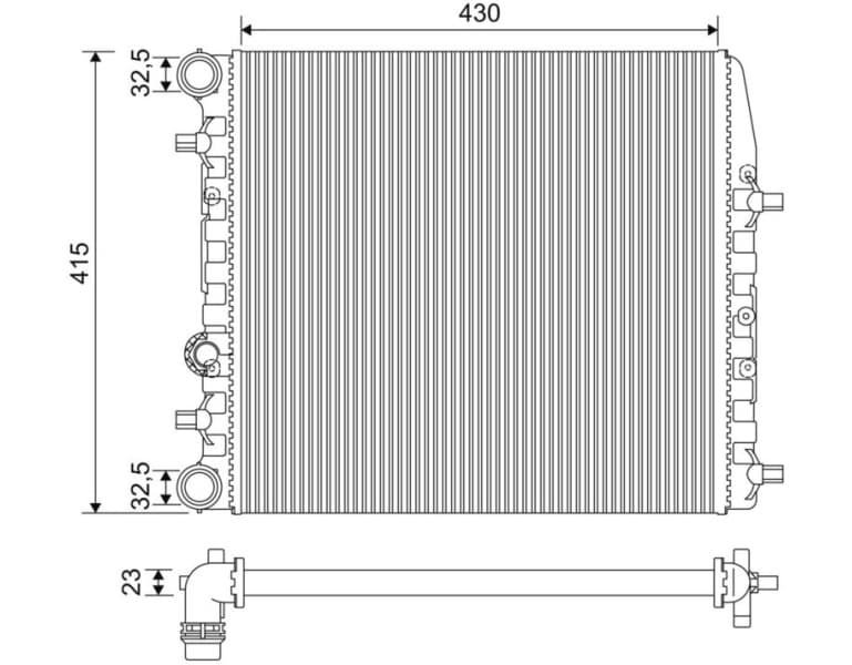 Radiator, engine cooling 733062