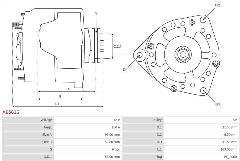 Alternator AS A6561S - image 4