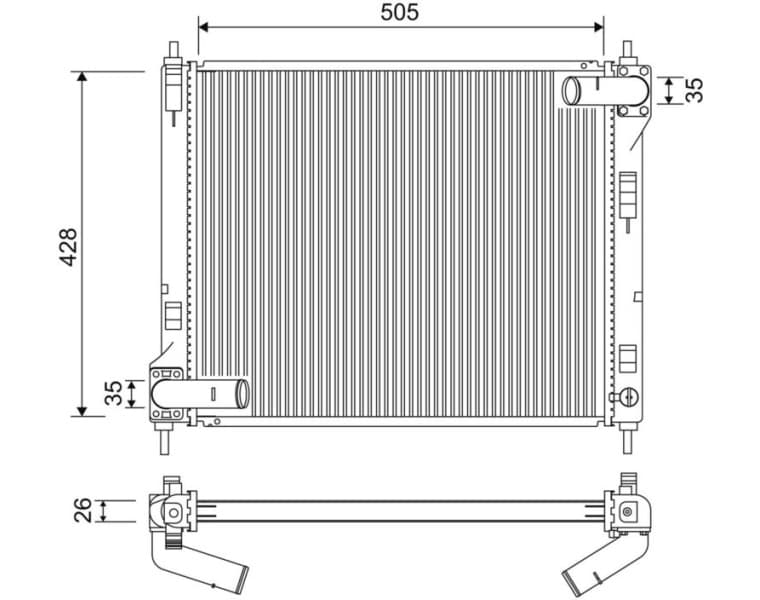 Radiator, engine cooling 701264
