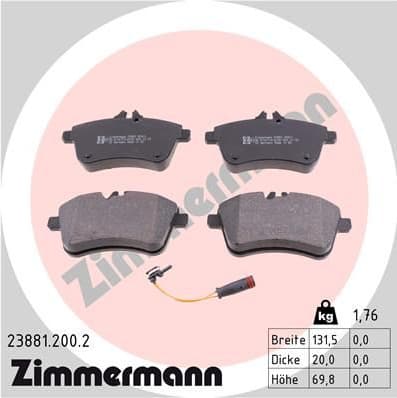 Brake Pad Set, disc brake 23881.200.2