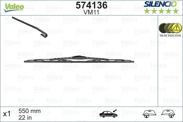 Wiper Blade SILENCIO CONVENTIONAL SINGLE 574136 - image 10