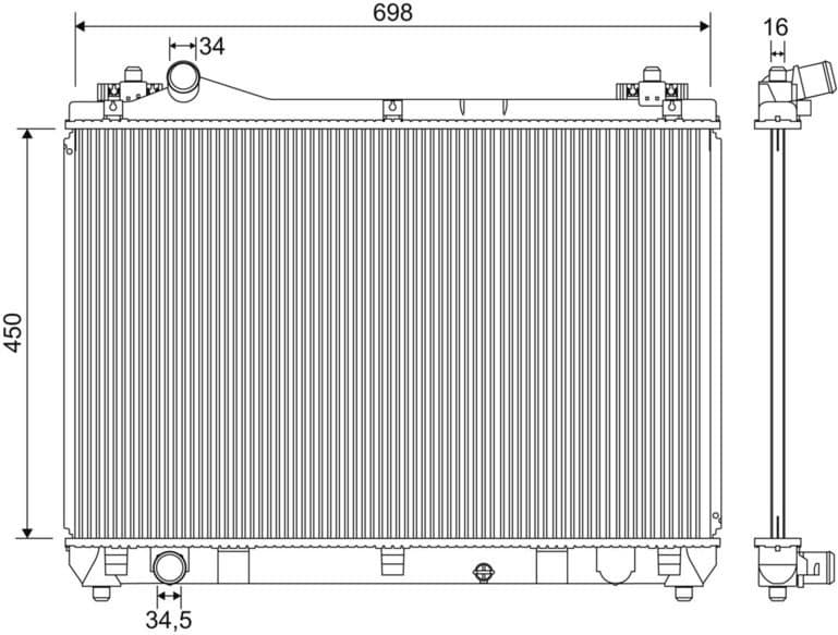 Radiator, engine cooling 701243