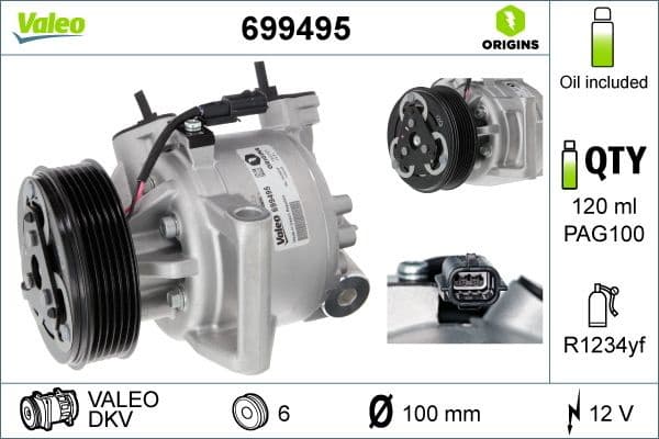 Compressor, air conditioning VALEO ORIGINS NEW OE TECHNOLOGY 699495 - image 4