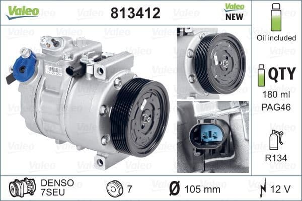 Compressor, air conditioning VALEO CORE-FLEX 813412 - image 2