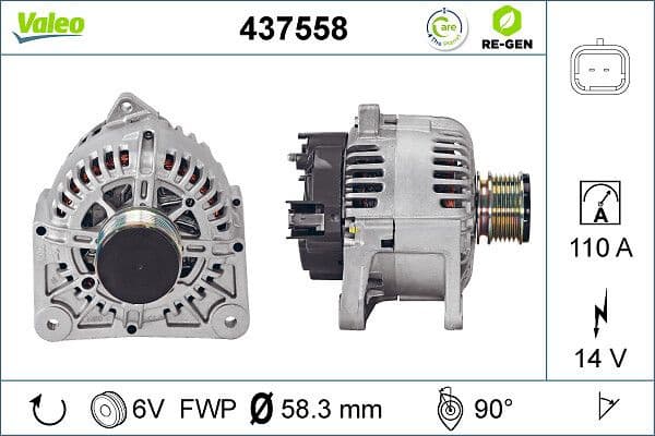Alternator VALEO RE-GEN REMANUFACTURED 437558 - image 5