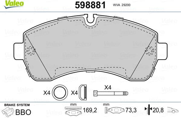 Brake Pad Set, disc brake 598881 - image 3