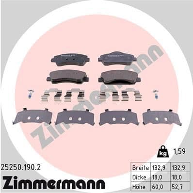 Brake Pad Set, disc brake 25250.190.2