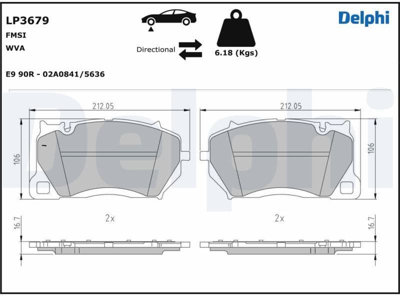 Brake Pad Set, disc brake LP3679