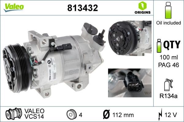 Compressor, air conditioning VALEO ORIGINS NEW OE TECHNOLOGY 813432 - image 4