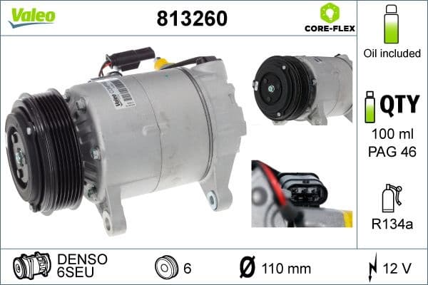 Compressor, air conditioning VALEO CORE-FLEX 813260 - image 5