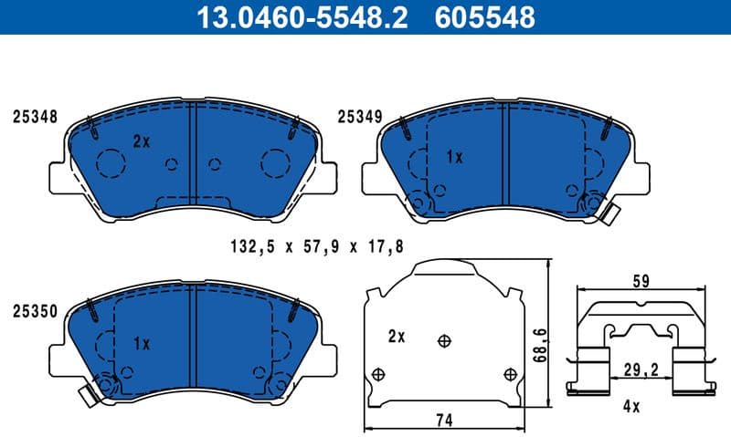 Brake Pad Set, disc brake 13.0460-5548.2