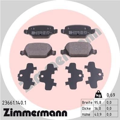 Brake Pad Set, disc brake 23661.140.1