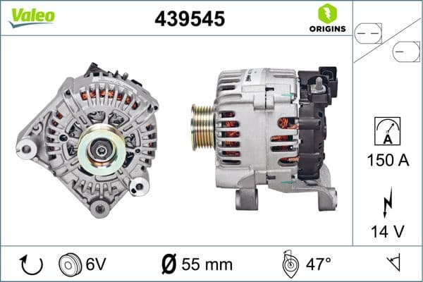 Alternator VALEO ORIGINS NEW OE TECHNOLOGY 439545 - image 6