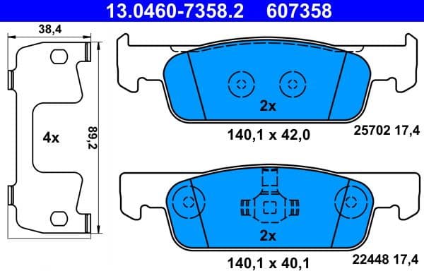 Brake Pad Set, disc brake 13.0460-7358.2