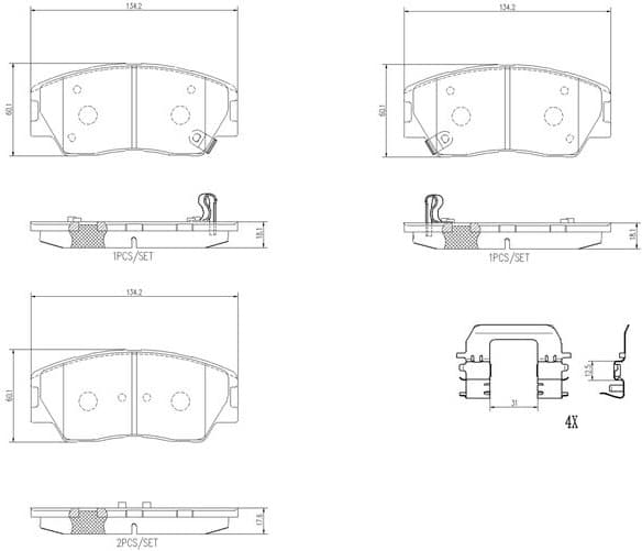 Brake Pad Set, disc brake PRIME LINE P 30 121
