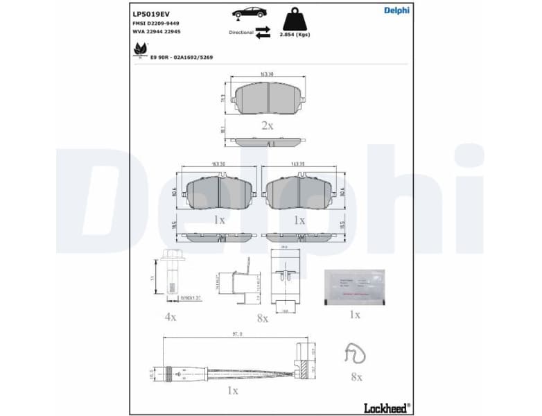 Brake Pad Set, disc brake LP5019EV