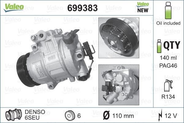 Compressor, air conditioning VALEO CORE-FLEX 699383 - image 3