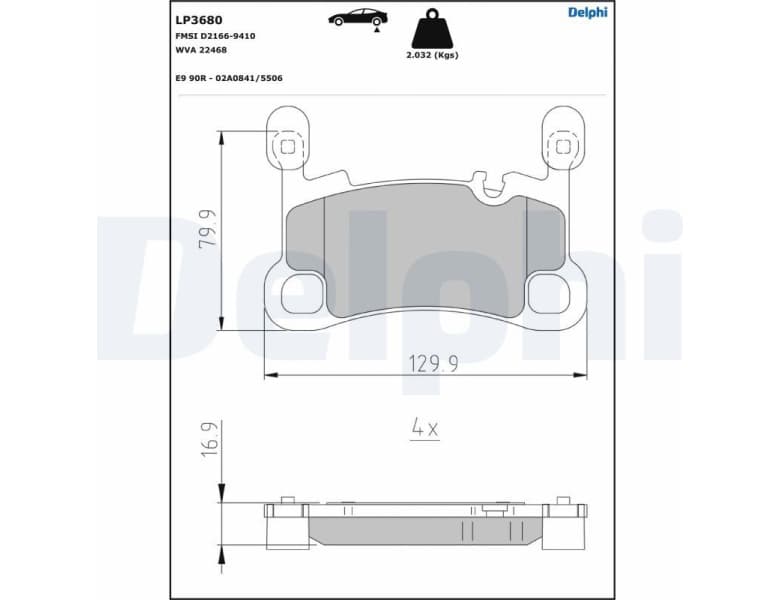 Brake Pad Set, disc brake LP3680