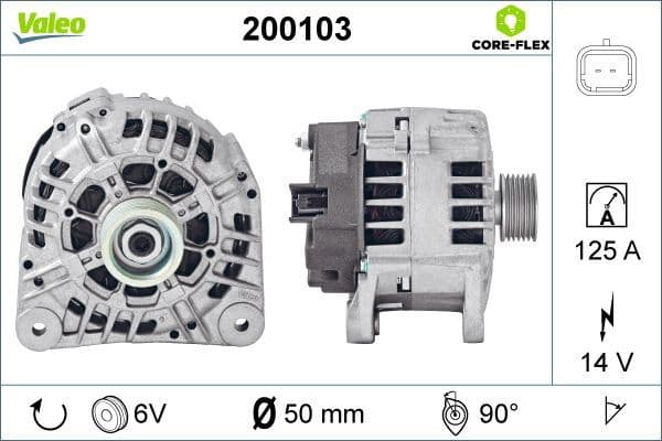 Alternator VALEO CORE-FLEX 200103 - image 2
