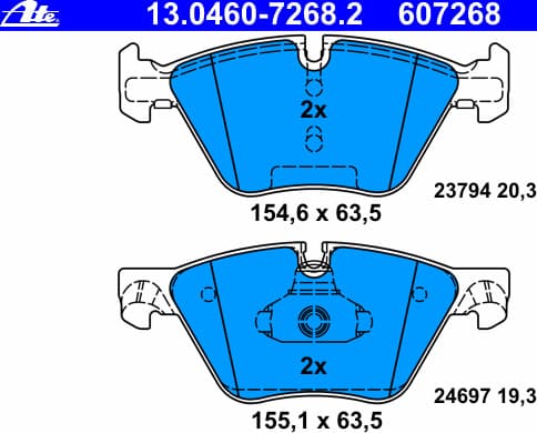 Brake Pad Set, disc brake 13.0460-7268.2